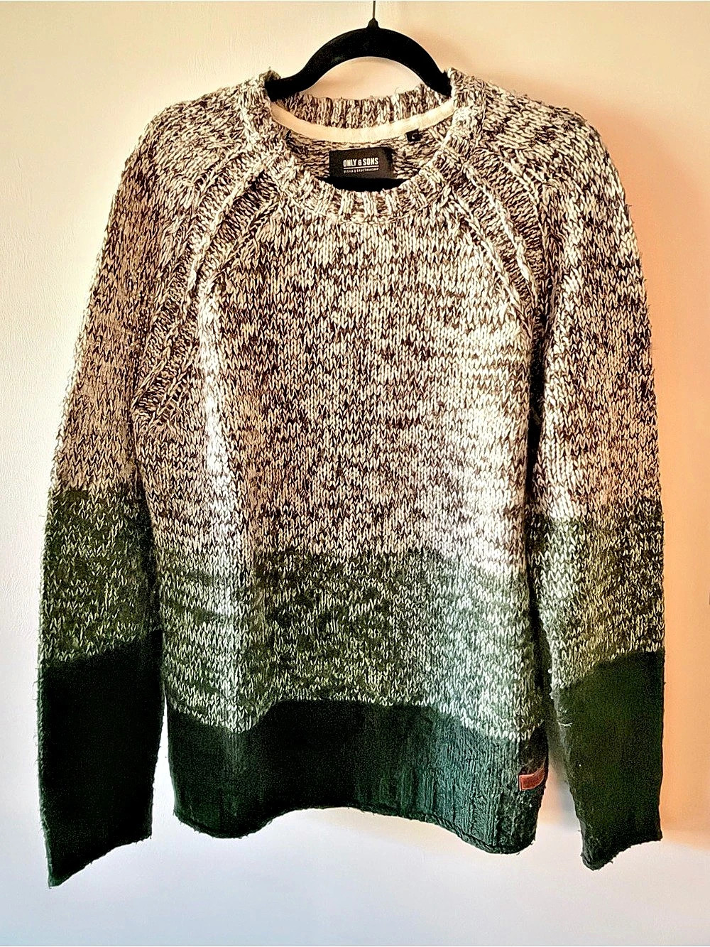Only & Sons Color Block Crewneck Sweater Size Large
